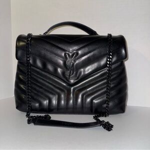 Yves Saint Laurent Black Quilted Shoulder Bag Lou Lou